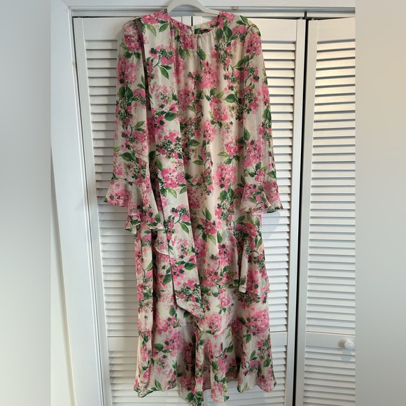 Tuckernuck Floral Midi Dress - Pink and Green - Picture 2 of 5